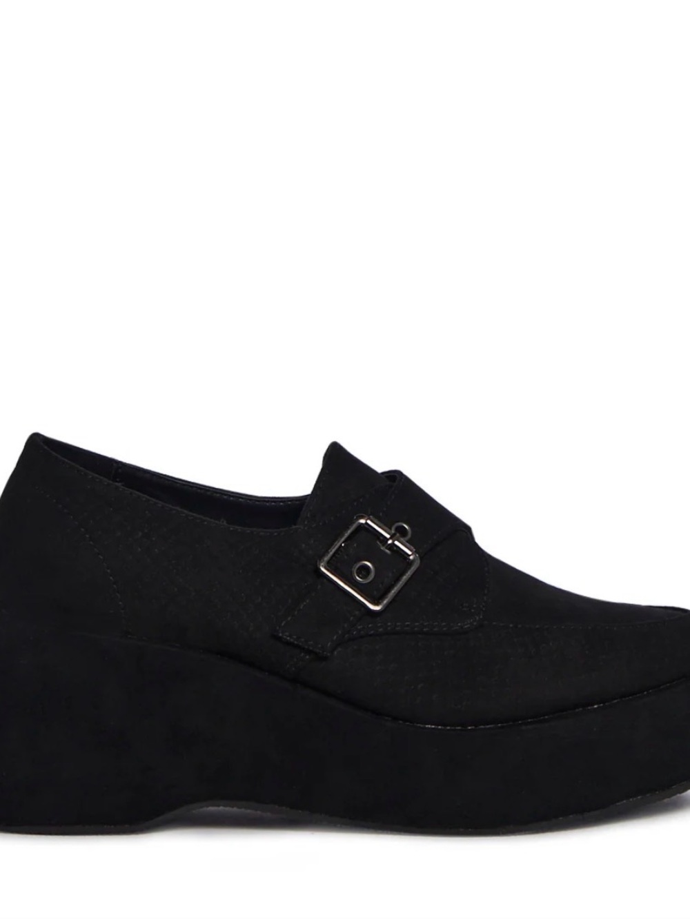 Dolls Kill | Black Platform Loafers with Buckle